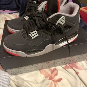 Nike Men’s Jordan 4 Black, Gray & Red Sneakers